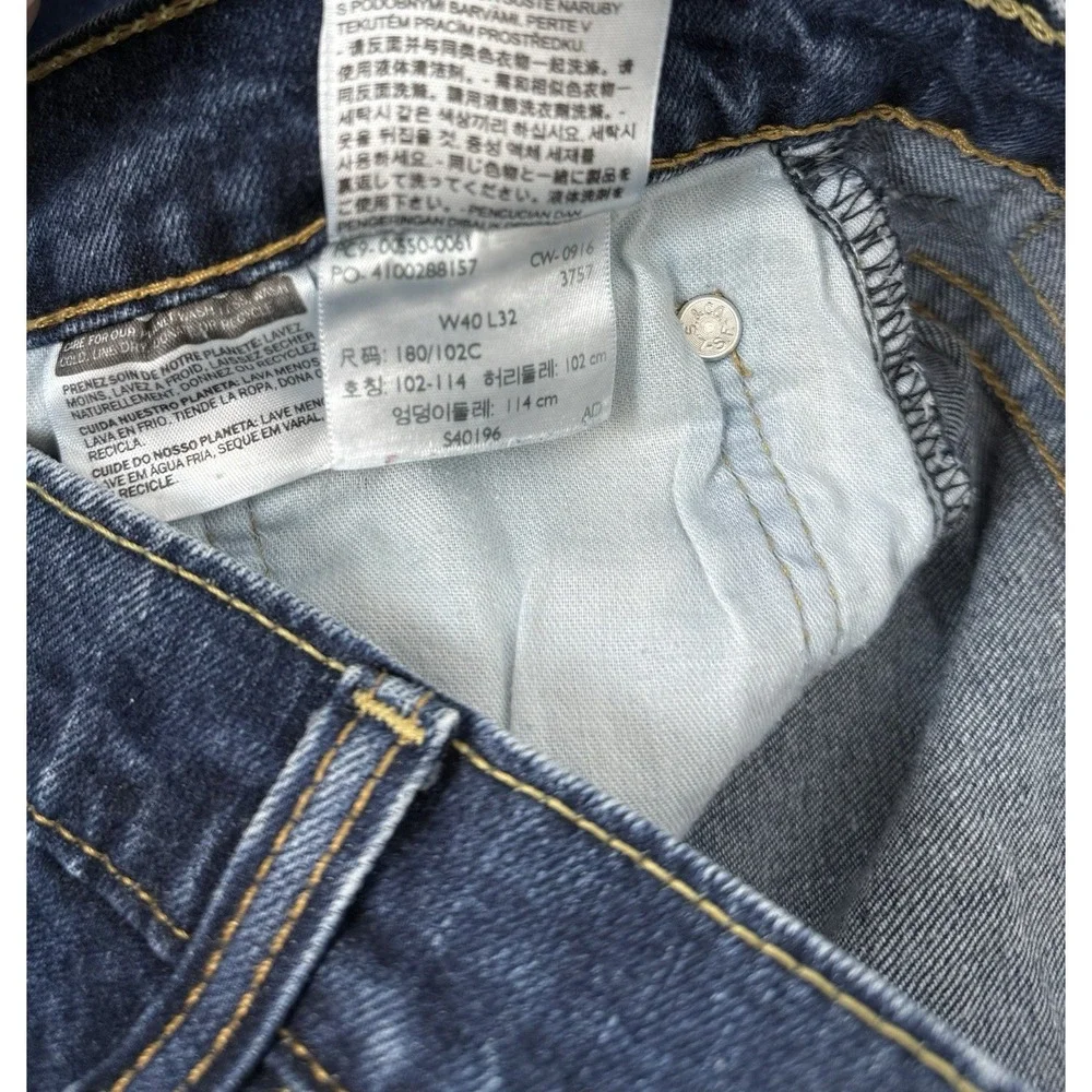 Levis 550 Jeans Mens Size 40x32 Straight Leg DARK Wash‎ Cotton Denim